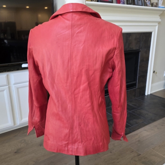MEL&LISA 100% Lambnappa Buttery Soft  Leather Jacket Blazer 6 - Picture 11 of 16